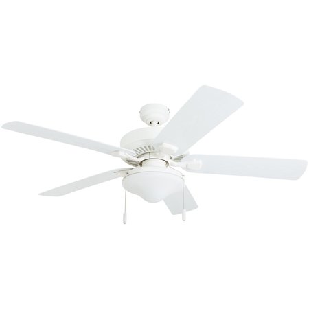 HONEYWELL CEILING FANS Belmar, 52 in. Indoor/Outdoor Ceiling Fan with Light, White 50513-40